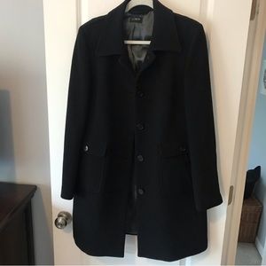 J. Crew Wool Blend Black mid length coat